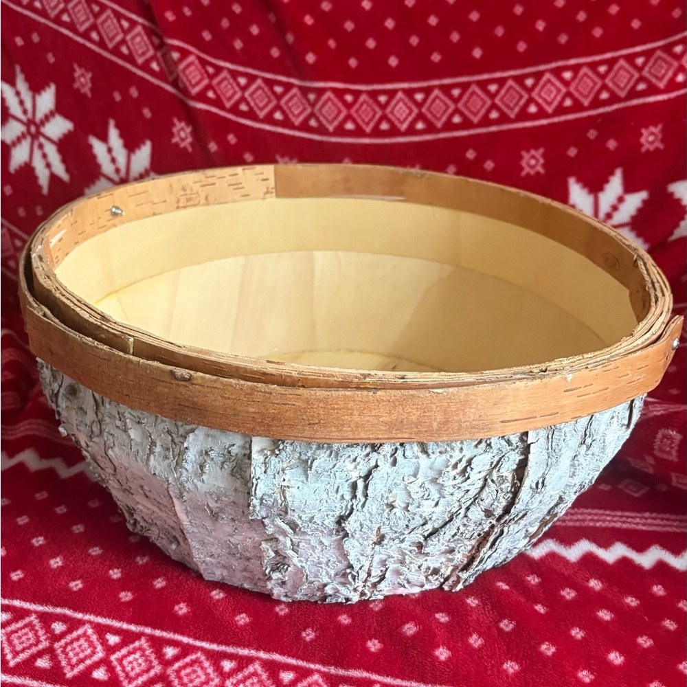 14” round white birch basket